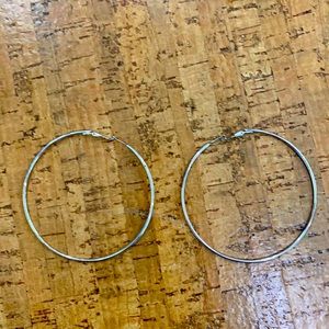 Silver plated XL Hoop Earrings